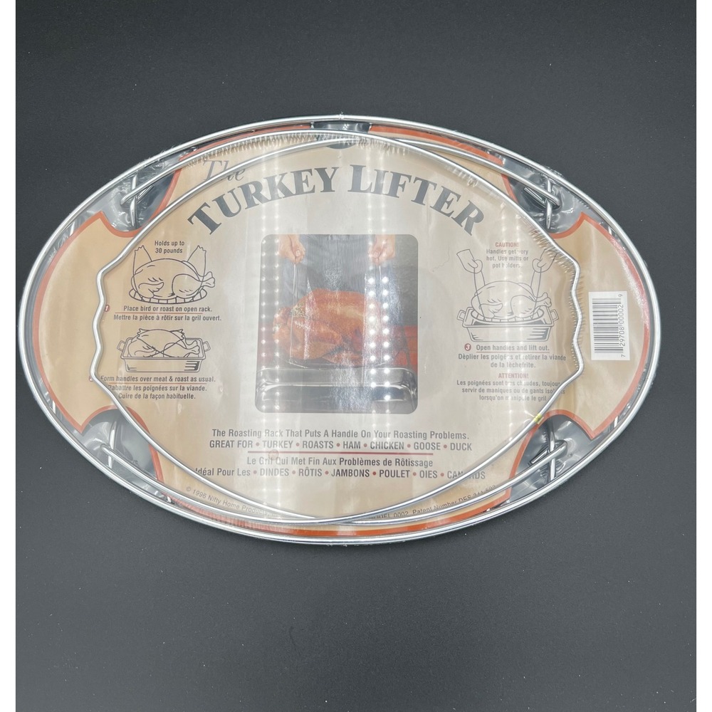 Nifty Home Products The Turkey Lifter Roasting Rack 30lb Capacity Model 0002 NEW